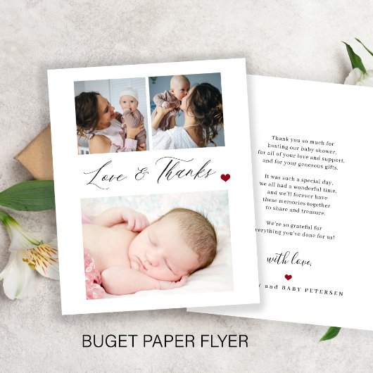 Budget baby 3 foto collage bedankkaart flyer