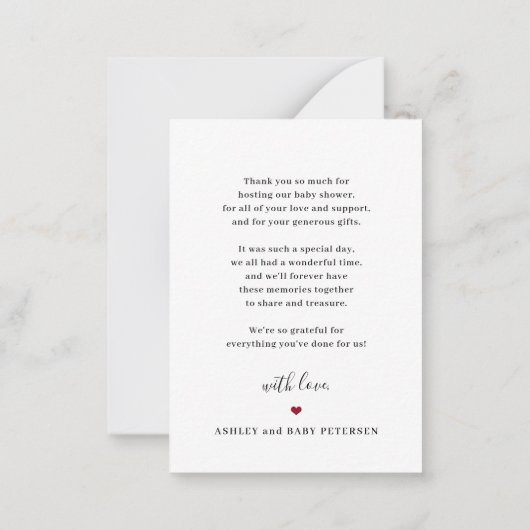 Budget baby 3 foto collage elegant bedankt notitiekaartje (Achterkant)