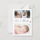 Budget baby 3 foto collage elegant bedankt notitiekaartje (Voorkant)