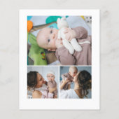 Budget baby 4 foto's script bedankkaart (Achterkant)