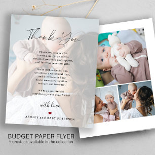 Budget baby 4 foto's script bedankkaart flyer