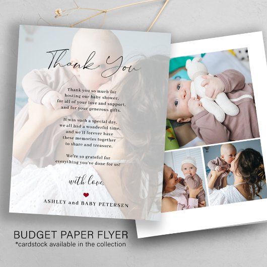 Budget baby 4 foto's script bedankkaart flyer