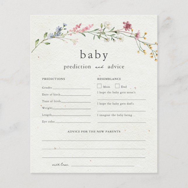 Budget Baby Advies en Voorspellingen Baby shower (Voorkant)