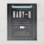Budget Baby BBQ Blue Co-ed Baby shower Invitation (Voorkant)
