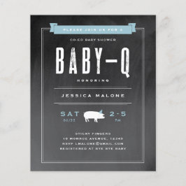 Budget Baby BBQ Blue Co-ed Baby shower Invitation