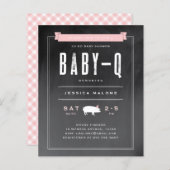 Budget Baby BBQ Roze Co-ed Baby shower Uitnodiging (Voorkant / Achterkant)