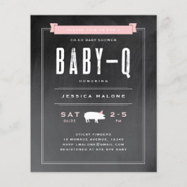 Budget Baby BBQ Roze Co-ed Baby shower Uitnodiging