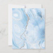 Budget Baby Blauw Zilveren Agaat Bruiloft Uitnodig (Achterkant)