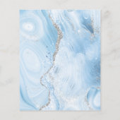 Budget Baby Blauw Zilveren Agaat Bruiloft Uitnodig (Achterkant)