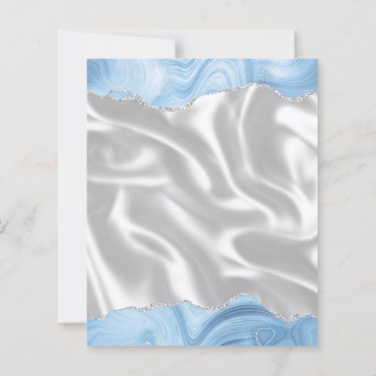 Budget Baby Blauw Zilveren Agaat Witte Zijde Huwel (Achterkant)