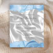 Budget Baby Blauw Zilveren Agaat Witte Zijde Huwel