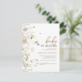 Budget Baby Bloom Wilde Bloemen Rustieke Uitnodigi Kaart