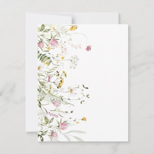 Budget Baby Bloom Wildflowers Rustiek Uitnodiging (Achterkant)