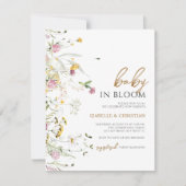 Budget Baby Bloom Wildflowers Rustieke Uitnodiging (Voorkant)