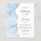 Budget Baby Blue Gold Agate Weddenschap (Voorkant)