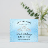 Budget Baby Blue Quinceanera bewaar de datum broch (Staand voorkant)