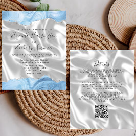 Budget Baby Blue Zilveren Agaat Zijde QR Code Trou