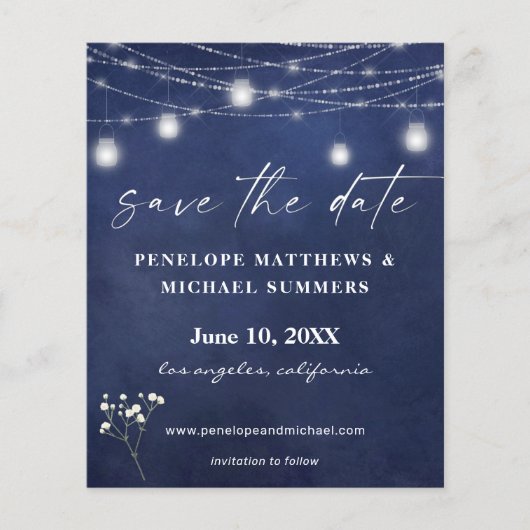 Budget Baby' Breater B Chalkboard Photo Save Date Flyer (Voorkant)