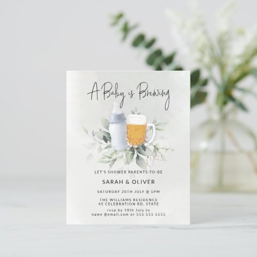 Budget Baby Brewing Greenery Boy Baby shower (Staand voorkant)