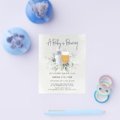 Budget Baby Brewing Greenery Boy Baby shower Flyer (Enkel)