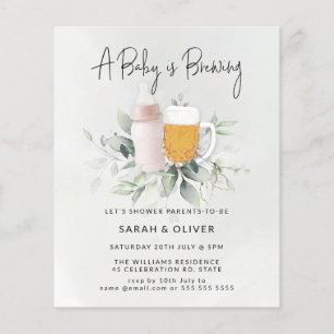 Budget Baby Brewing Greenery Girl Baby shower