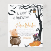 Budget Baby brouwt schattig Halloween Baby shower (Voorkant)
