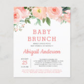 Budget Baby Brunch Waterverf Floral Uitnodiging (Voorkant)