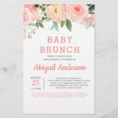 Budget Baby Brunch Waterverf Floral Uitnodiging (Voorkant)
