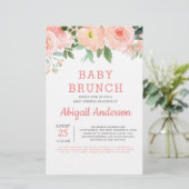 Budget Baby Brunch Waterverf Floral Uitnodiging (Staand voorkant)