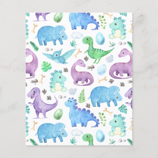 BUDGET Baby Dino Dinosaur Oerwoud Blauw Verjaardag (Achterkant)