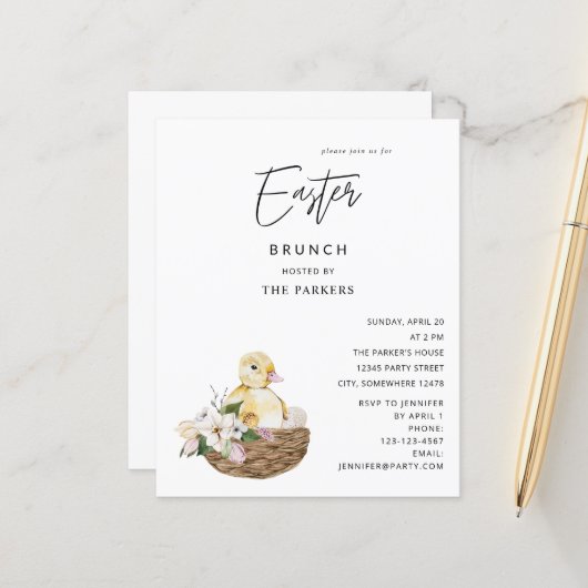 Budget Baby Duck & Easter Egg Floral Easter (Voorkant / Achterkant in situ)