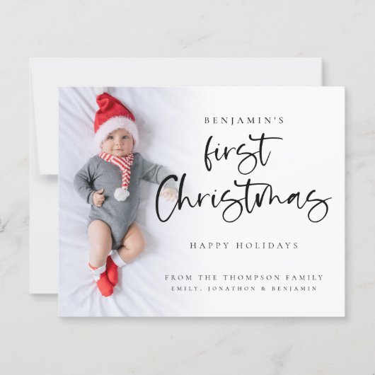 Budget Baby Eerste Kerstkerstkaart - Aangepaste fo (Voorkant)