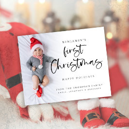 Budget Baby Eerste Kerstkerstkaart - Aangepaste fo
