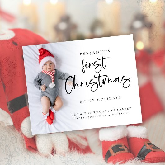 Budget Baby Eerste Kerstkerstkaart - Aangepaste fo