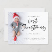 Budget Baby Eerste Kerstmis Nieuwsbrief Fotokaart (Voorkant)