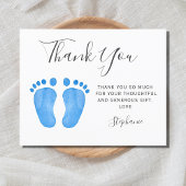 Budget Baby Feet Blauw Baby shower Dank u kaart