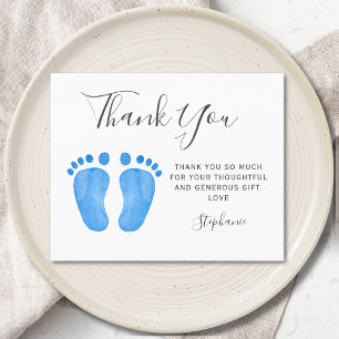 Budget Baby Feet Blauw Baby shower Dank u kaart