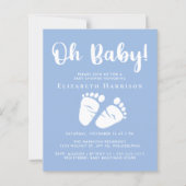 Budget Baby Feet Boy Blue Shower-uitnodiging (Voorkant)