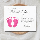 Budget Baby Feet Roze Baby Shower Bedanktkaart