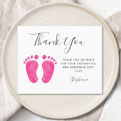 Budget Baby Feet Roze Baby shower Dank u kaart