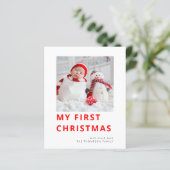 Budget Baby First kerstfoto Holiday Card (Staand voorkant)