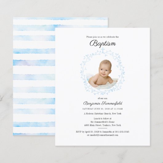 Budget Baby Foto Baptism Religious Event Invite (Voorkant / Achterkant)