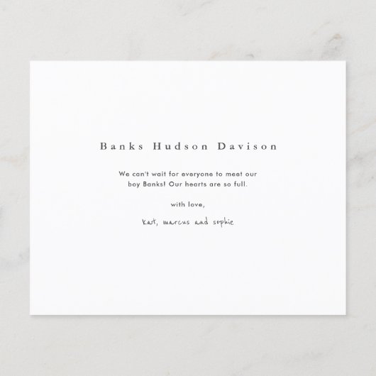 Budget Baby Foto Collage Birth Announance (Achterkant)