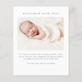 Budget Baby Foto Dank u geboorteaankondiging (Achterkant)