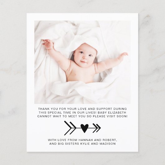 Budget Baby Foto geboorteaankondiging (Achterkant)