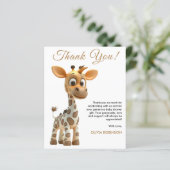 Budget Baby Giraffe Baby shower Dank u kaart (Staand voorkant)