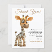 Budget Baby Giraffe Baby shower Dank u kaart (Voorkant)