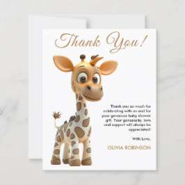 Budget Baby Giraffe Baby shower Dank u kaart