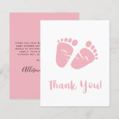 Budget Baby Girl Feet Pink Shower Bedankt voor je  (Voorkant / Achterkant)