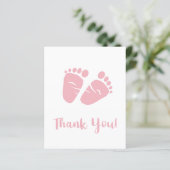 Budget Baby Girl Feet Pink Shower Bedankt voor je  (Staand voorkant)